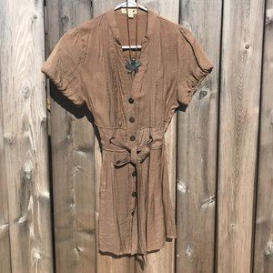Buttondown Blouse Khaki Tan Safari  Size Medium